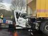 Der Autotransporter fuhr auf der A7 bei Rendsburg in das Heck eines Lkw.