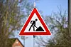 Ein Baustellen-Verkehrsschild