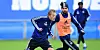 Die HSV-Angreifer Joel Pohjanpalo und Lukas Hinterseer im Trainings-Duell