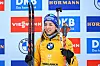 Franziska Preuß bei der Siegerehrung in Pokljuka (SVN)