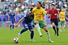 Jackson Irvine im Zweikampf mit Khozhimat Erkinov