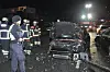 Bei dem Unfall wurden mehrere Fahrzeuge stark beschädigt. Die Polizei ließ die Straße sperren.