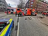 Die Unfallstelle in Barmbek-Süd: Der verletzte Radfahrer wurde ins Krankenhaus transportiert.