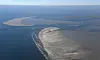 Die Sandbänke Süderoogsand (unten) und Norderoogsand im nordfriesischen Wattenmeer.