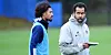Klappt es mit dem Einsatz gegen Fürth? HSV-Trainer Daniel Thioune (r.) hofft auf Jeremy Dudziak.
