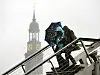 Strömender Regen und starker Wind in Hamburg. (Archivbild)