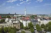 Blick auf das Karoviertel und den Heinrich-Hertz-Turm, auch Telemichel genannt.