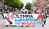 Demo mit Transparent: „NOlympia“