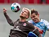 St. Paulis 2,01-Meter-Stürmer Simon Makienok (hier im Test gegen SönderjyskE) fällt für das Spiel in Bochum verletzt aus.