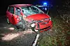 Der zerstörte Honda auf der Möllner Straße in Ratzeburg.