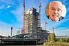 Der Elbtower, am oberen Bildrand der Milliardär Klaus-Michael Kühne
