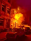 12. Januar 2022: Flammen schlagen aus der Kult-Kneipe „Nachthafen“ auf St. Pauli.