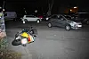 Das Motorrad kippte bei dem Unfall auf die Seite.