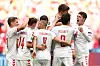 Dänemarks Spieler jubeln über ein Tor