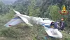 Das Flugzeugwrack nach dem Absturz des deutschen Piloten