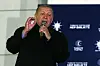 Der türkische Präsident Recep Tayyip Erdogan hält nach der Präsidentenwahl eine Rede.