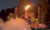 Bei der Live-Show „Fantasmic!“ brannte eine etwa 14 Meter hohe Drachenfigur lichterloh.