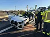 audi-Fahrerin kommt auf Autobahn bei winsen von Fahrbahn ab und wird schwer verletzt