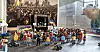 Eine Gruppe an Playmobilfiguren stellt einen Protest auf dem Kiewer Maidan nach.