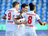 Simon Terodde, Moritz Heyer und Jeremy Dudziak (v.l.) wollen in Düsseldorf den nächsten HSV-Sieg.