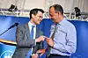 Hamburgs CDU-Chef Christoph Ploß (l.) begrüßte den Bundesvorsitzenden Friedrich Merz beim Landesparteitag.