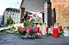 Blumen am Tatort in Würzburg