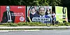 Wahlplakate an einer Hauptstraße