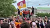 Türkische Fußballfans feiern in der Hamburger Innenstadt