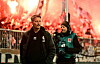 Trainer Alexander Blessin vor der Südkurve