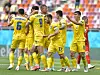 Ukrainische Spieler jubeln