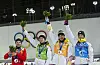 Jubel bei Team Deutschland: Von links Erik Lesser, Daniel Böhm, Arnd Peiffer und Simon Schempp feiern im Ziel den zweiten Platz
