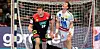Fabian Böhm (l.) jubelt über ein Tor im Spiel gegen Österreich.