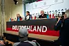 Rudi Völler und Julian Nagelsmann auf der Pressekonferenz.