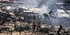 Völlige Zerstörung nach dem Flammeninferno im Flüchtlingscamp in Moria auf Lesbos.