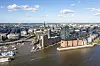 Ein Blick aus der Luft auf Hamburg und die Hafencity. (Symbolbild)
