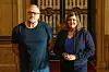 Hamburgs Zweite Bürgermeisterin, Katharina Fegebank (Grüne), mit dem Produzenten von Pussy Riot, Alexander Cheporukhin, im Rathaus.