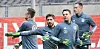 Die DFB-Torhüter (v.l.) Bernd Leno, Kevin Trapp, Manuel Neuer und Marc André ter Stegen