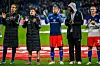 Yussuf Poulsen, Giorgi Gocholeishvili, Ransford Königsdörffer, Jordan Torunarigha und Miro Muheim klatschen vor den Fans