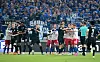 Rudel-Bildung im Relegations-Rückspiel zwischen dem HSV und dem VfB Stuttgart