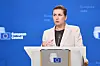 Mette Frederiksen auf einer Pressekonferenz in Brüssel (Archivbild).