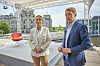 AfD-Chefin Alice Weidel mit ARD-Moderator Markus Preiß beim „Sommerinterview“.