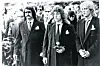 Die Chefs der Zuhältervereinigung „GMBH” bei der Beerdigung ihres „Kollegen” Mischa Luchting 1982 auf dem Friedhof Ohlsdorf
