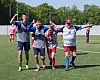 Die HSV-Talente Tjark Hildebrandt und Bilal Yalcinkaya mit dem Handicap-Teams des SV Eichede