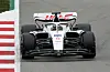Bei den Testfahrten in Barcelona sind die Autos von Haas-Ferrari ohne das Branding der russischen Firma Uralkali unterwegs.
