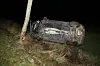 Das Auto schleuderte durch die Kollision zur Seite.