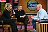 Moderatorin Barbara Schöneberger und Robert Habeck, Kanzlerkandidat der Grünen (l.) sind zu Gast bei Stefan Raab in seiner Show „Du gewinnst hier nicht die Million“.