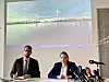 Hamburgs Wirtschaftssenatorin Melanie Leonhard (SPD) stellt ihre Pläne für den Ersatz der in die Jahre gekommenen Köhlbrandbrücke vor.