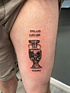 EM-Tattoo von Dan Thomas mit der Aufschrift „England Euro 2024 Winners“