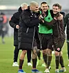 Maurides, Adam Dzwigala und Lars Ritzka nach dem Sieg in Düsseldorf