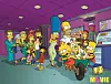 Die Simpsons-Familie mit Popcorn in einem Kino